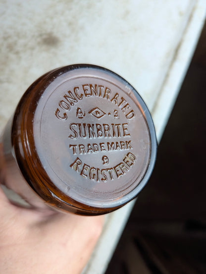 Vintage 16oz Sunbrite Amber Glass Bottle with Lid - view 5