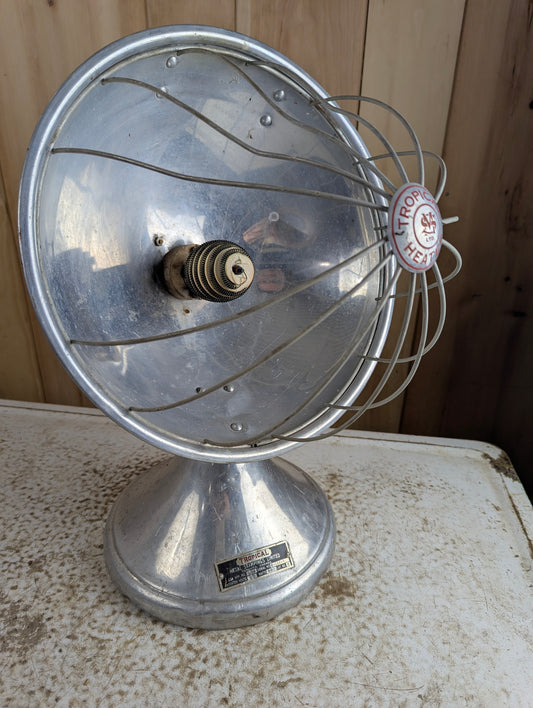 Vintage 1930s Tropical Stainless Steel Heater Lamp - Cord Cut