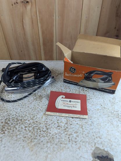 Vintage 1949 General Electric Featherweight Electric Iron in Box
