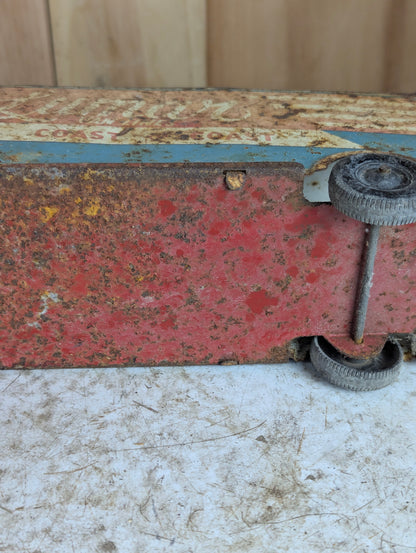 Vintage 1950s Pressed Steel Marx Lumar Van Lines Truck with Trailer Toy - view 12