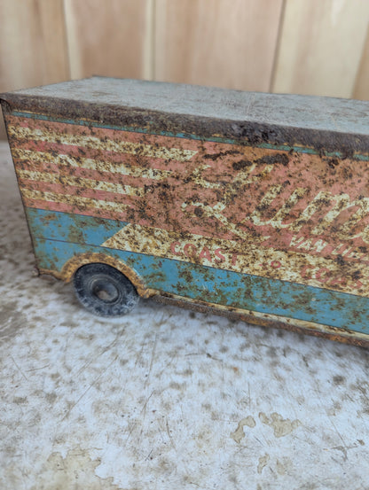 Vintage 1950s Pressed Steel Marx Lumar Van Lines Truck with Trailer Toy - view 2