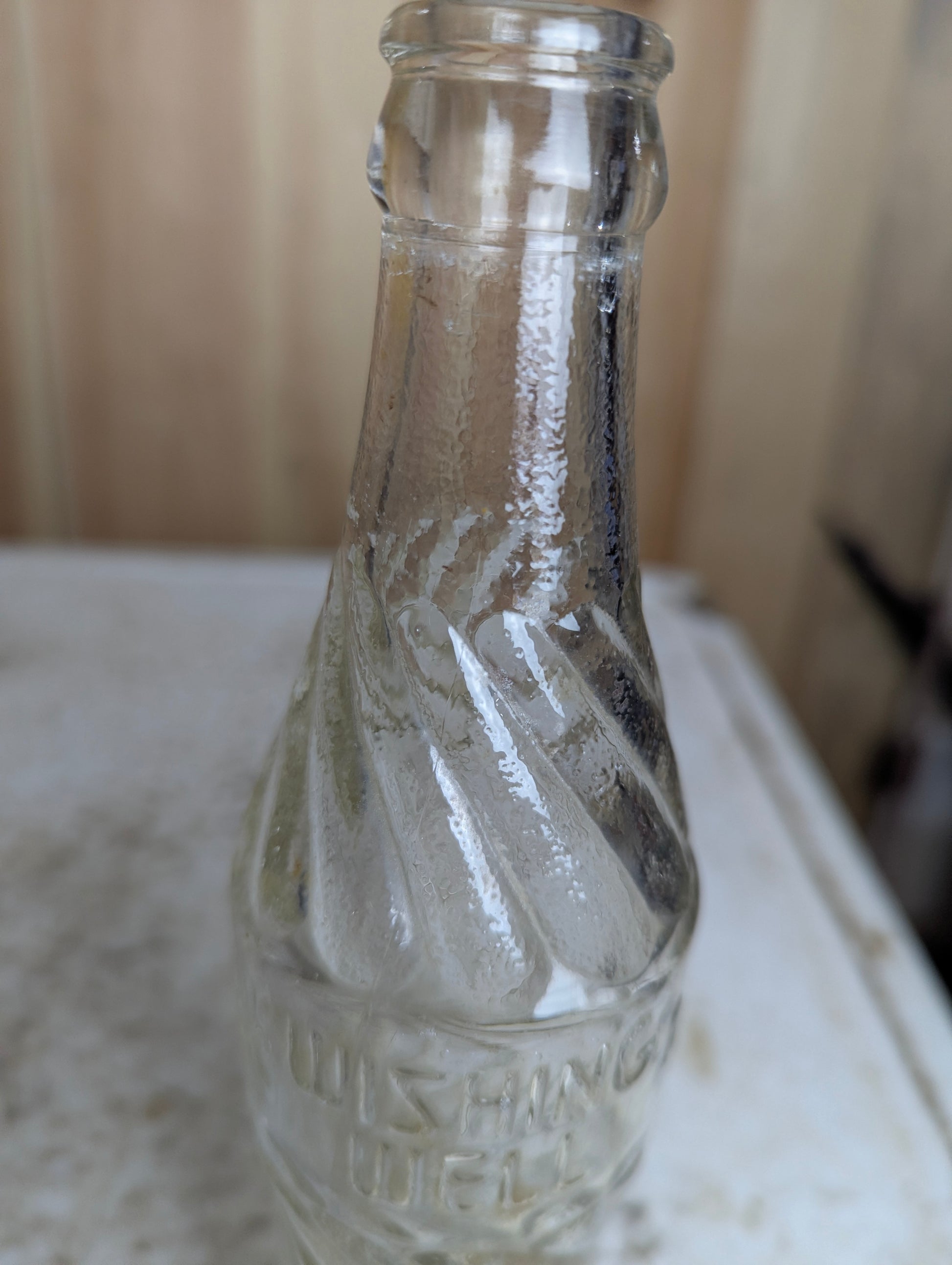 Vintage 1960’s Wishing Well 10 Fl. Oz. Embossed Soda Bottle - view 2