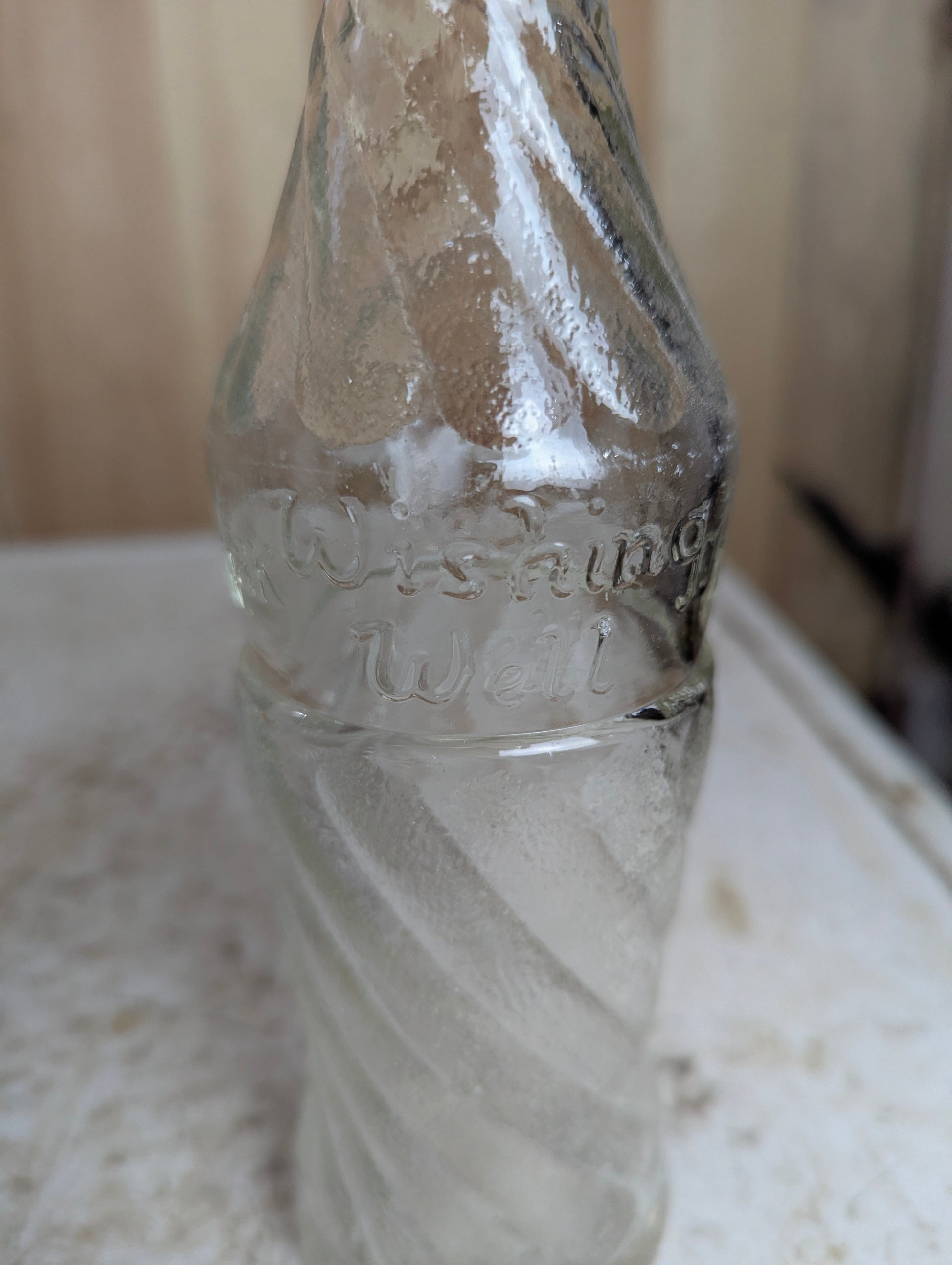 Vintage 1960’s Wishing Well 10 Fl. Oz. Embossed Soda Bottle - view 6