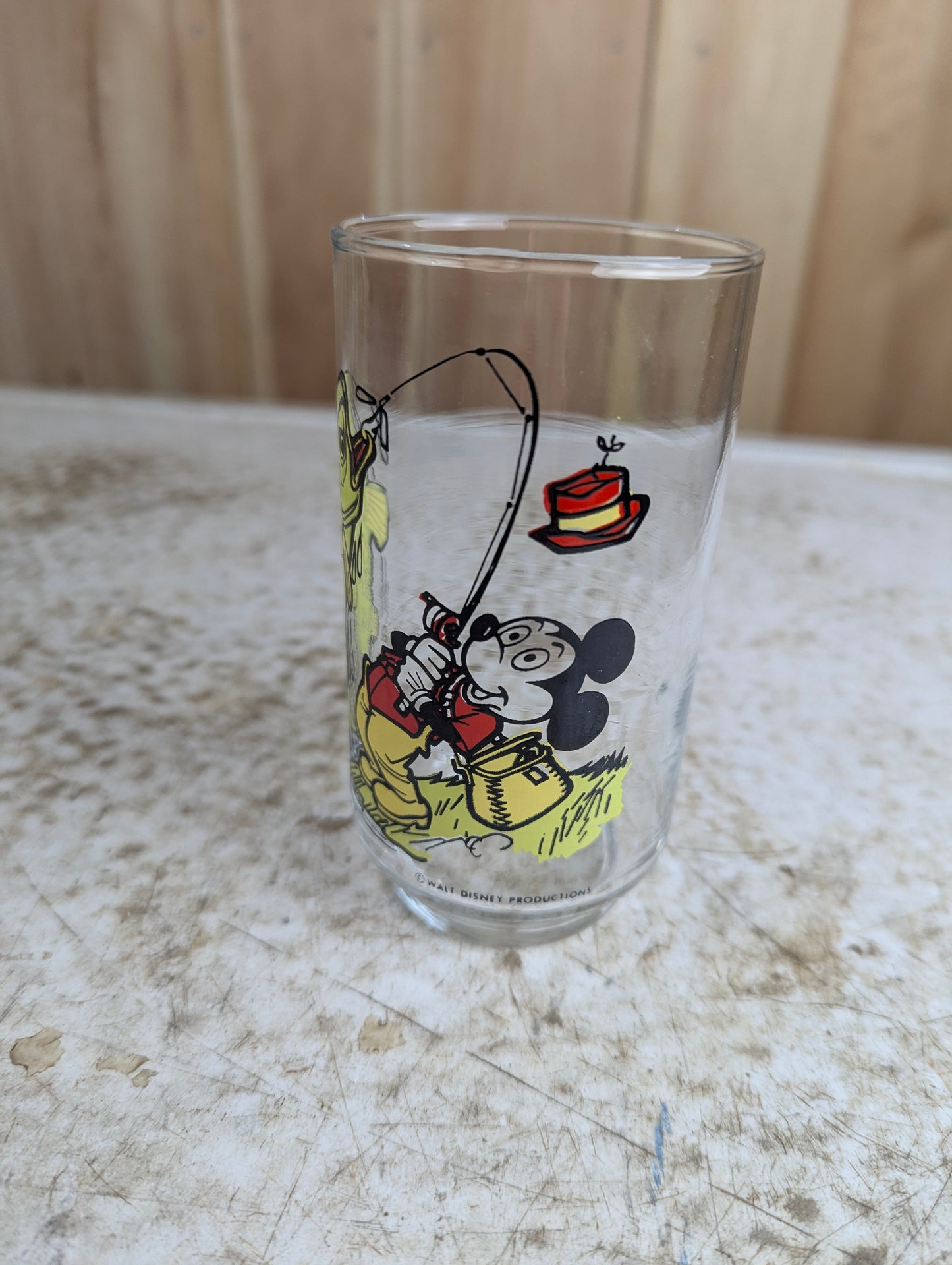 Vintage 1970s Mickey Mouse Fishing Collectible Glass - view 2