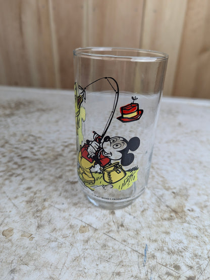 Vintage 1970s Mickey Mouse Fishing Collectible Glass - view 2
