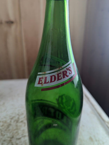Vintage 30oz Elder's Beverages Kingston Green Glass ACL Soda Bottle - view 3
