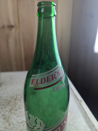 Vintage 30oz Elder's Beverages Kingston Green Glass ACL Soda Bottle - view 5