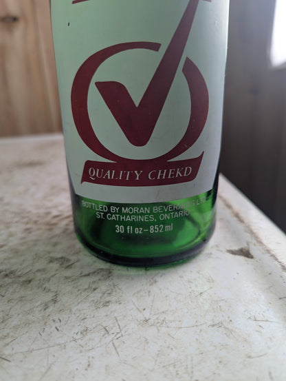 Vintage 30oz Flavours Green Glass ACL Soda Bottle - view 3