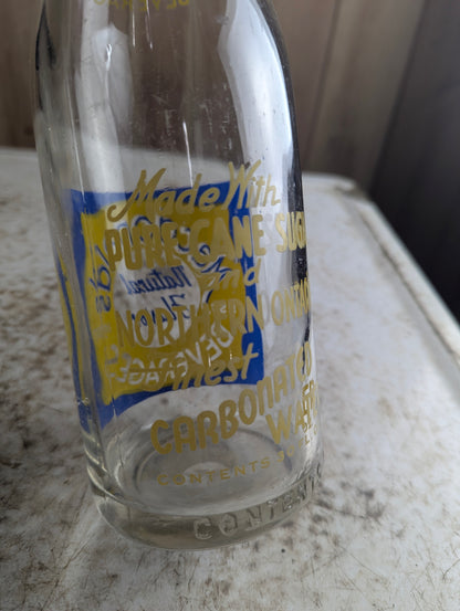 Vintage 30oz Macdonald's Natural Flavor Clear Glass ACL Soda Bottle - view 3