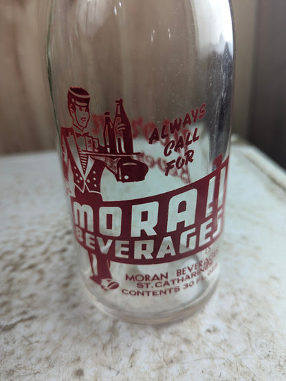 Vintage 30oz Moran Beverages St Catharines ACL Soda Bottle - view 2
