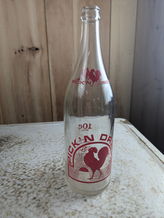 Vintage 30oz Pick N' Drink Clear Glass Toronto ACL Soda Bottle