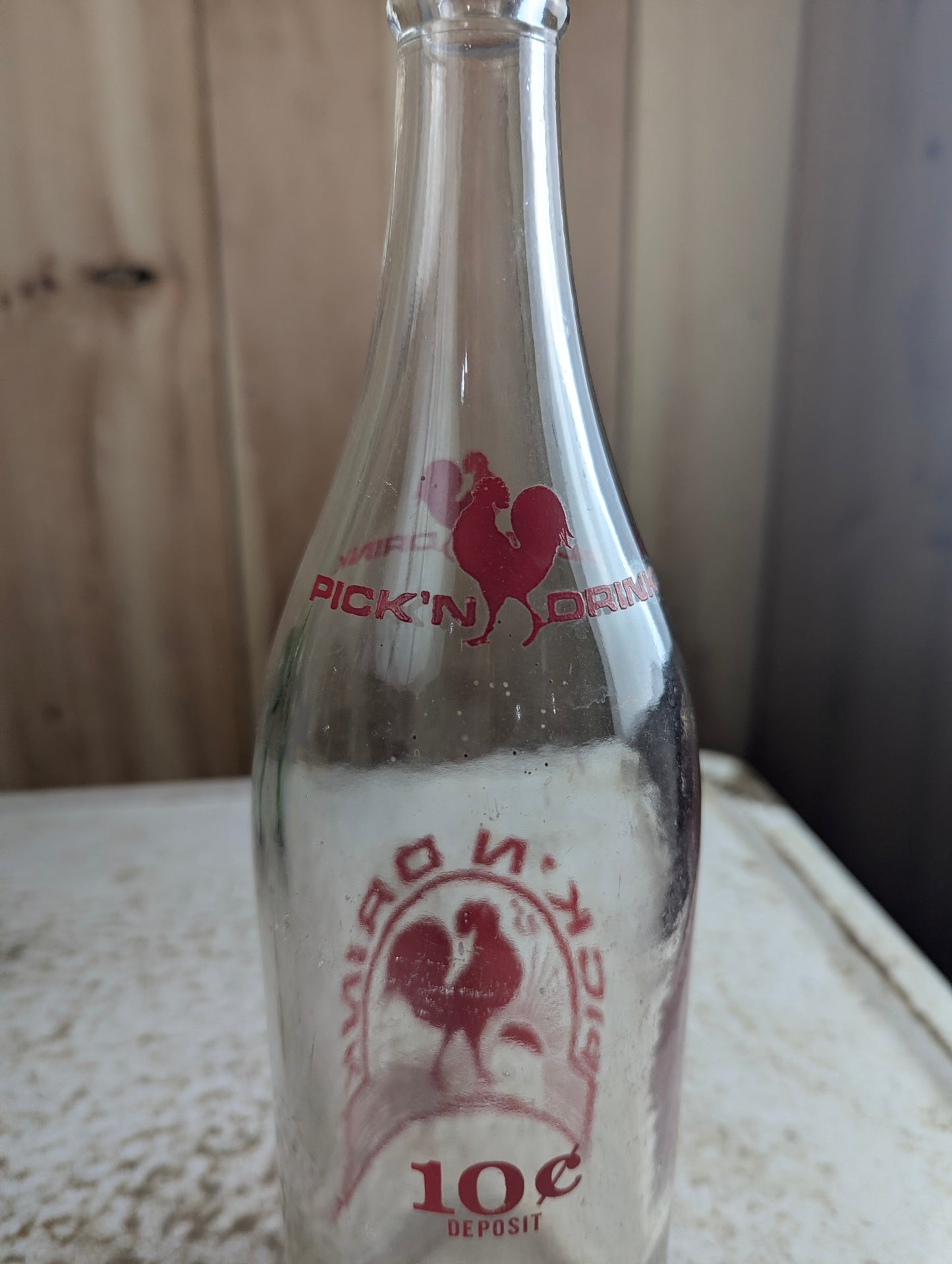 Vintage 30oz Pick N' Drink Clear Glass Toronto ACL Soda Bottle - view 3