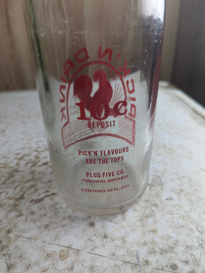 Vintage 30oz Pick N' Drink Clear Glass Toronto ACL Soda Bottle - view 4