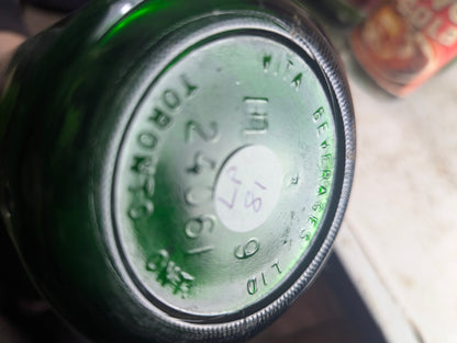 Vintage 30oz Power Ginger Ale Green Glass Paper Label Soda Bottle - view 3