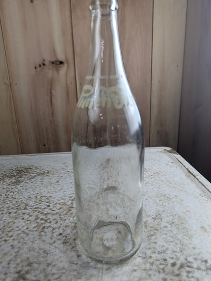 Vintage 30oz Punch Dry Clear Glass ACL Soda Bottle