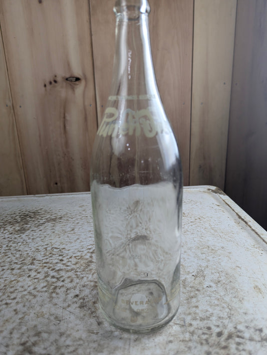Vintage 30oz Punch Dry Clear Glass ACL Soda Bottle