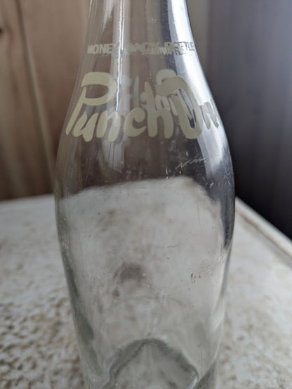 Vintage 30oz Punch Dry Clear Glass ACL Soda Bottle - view 2