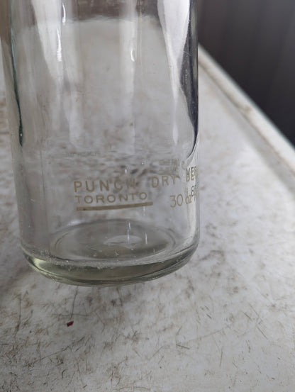 Vintage 30oz Punch Dry Clear Glass ACL Soda Bottle - view 3