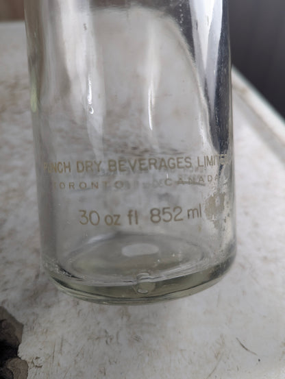 Vintage 30oz Punch Dry Clear Glass ACL Soda Bottle - view 4