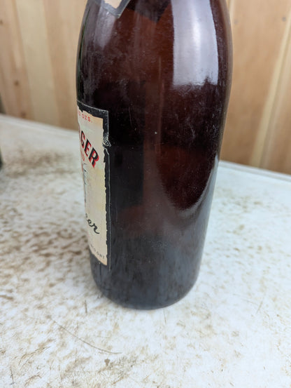 Vintage 30oz Royal Charger Amber Glass Paper Label Toronto Soda Bottle - view 5