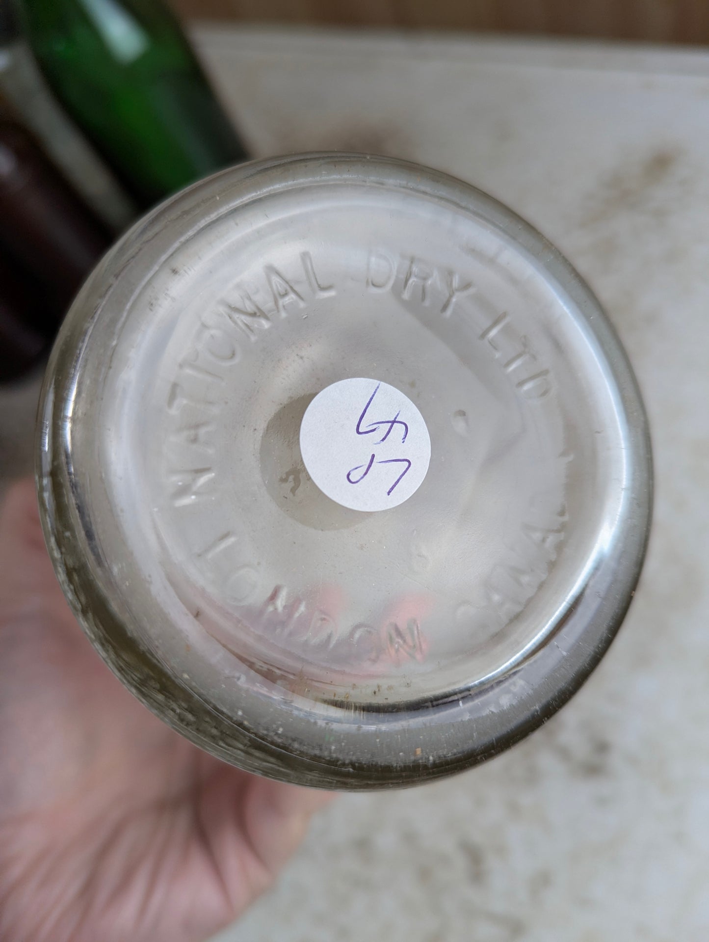 Vintage 30oz Wishing Well Drinks National Dry Clear Glass 'Good Alone' Canadian Soda Bottle - view 5
