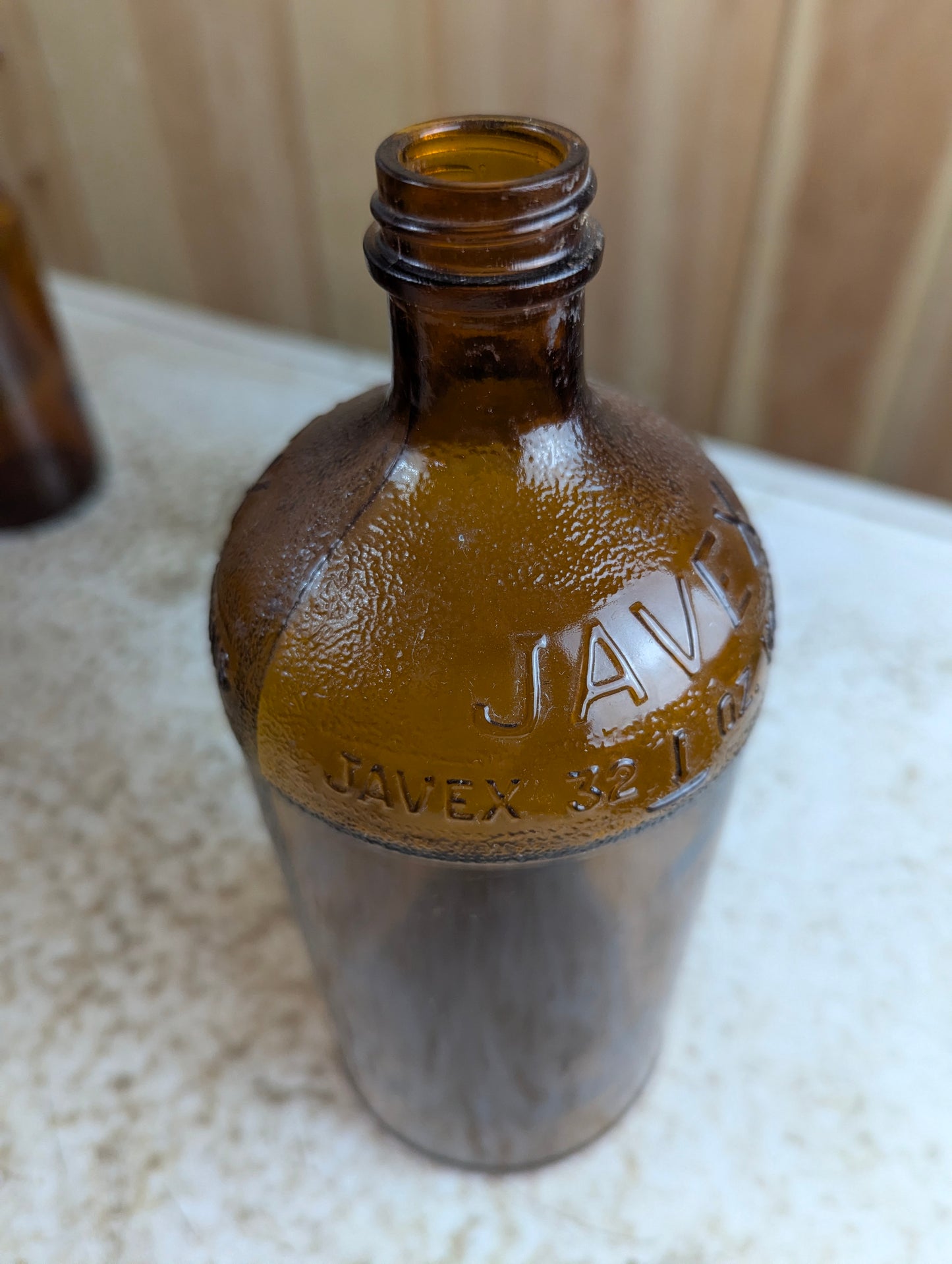 Vintage 32 oz Javex Amber Glass Bottle - view 3