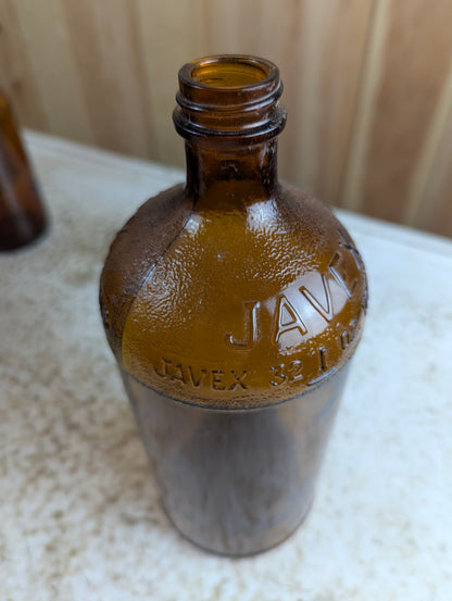 Vintage 32 oz Javex Amber Glass Bottle - view 3