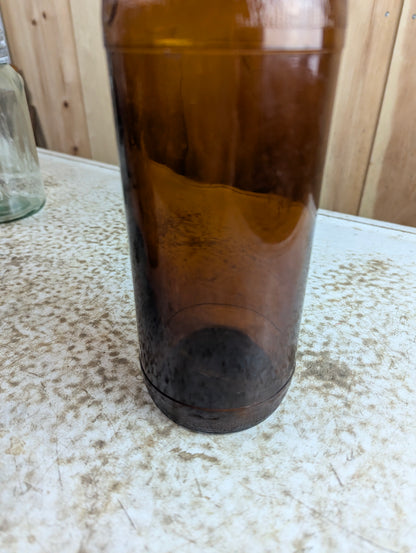 Vintage 32oz Amber Glass Javex Bottle - view 2
