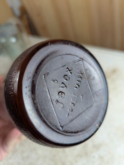 Vintage 32oz Amber Glass Javex Bottle - view 3