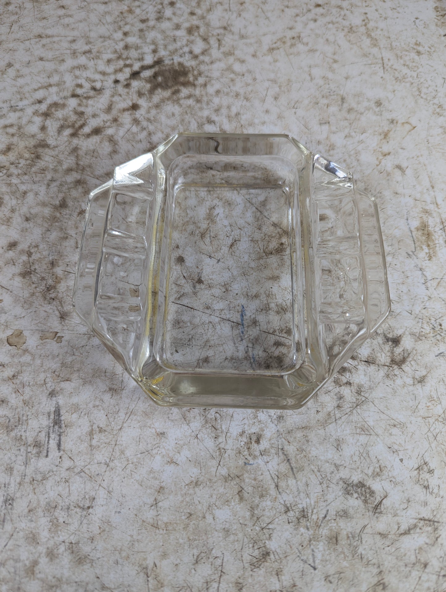 Vintage 5.25" x 5.5" Glass Ashtray