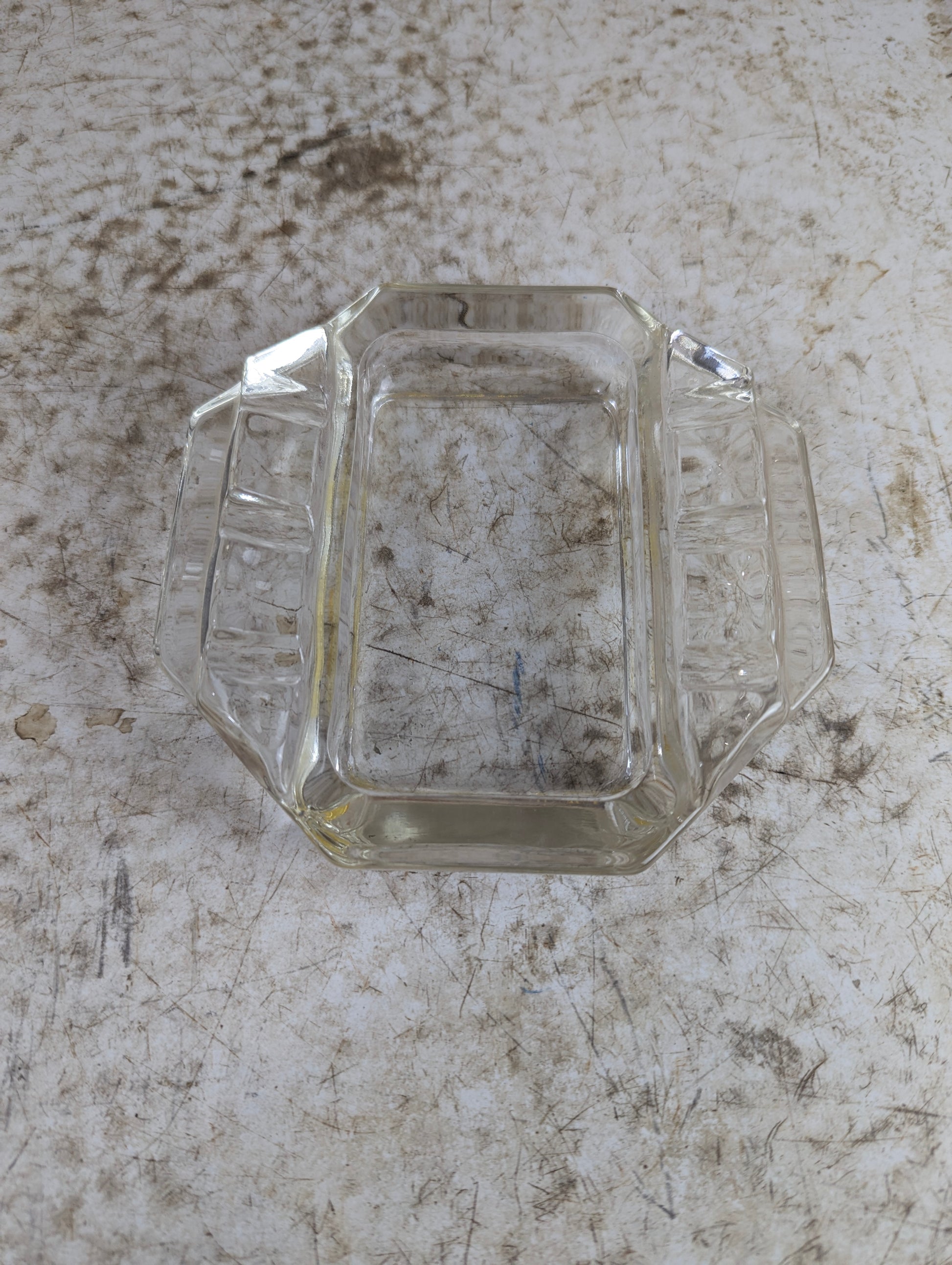 Vintage 5.25" x 5.5" Glass Ashtray