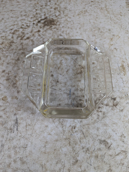 Vintage 5.25" x 5.5" Glass Ashtray