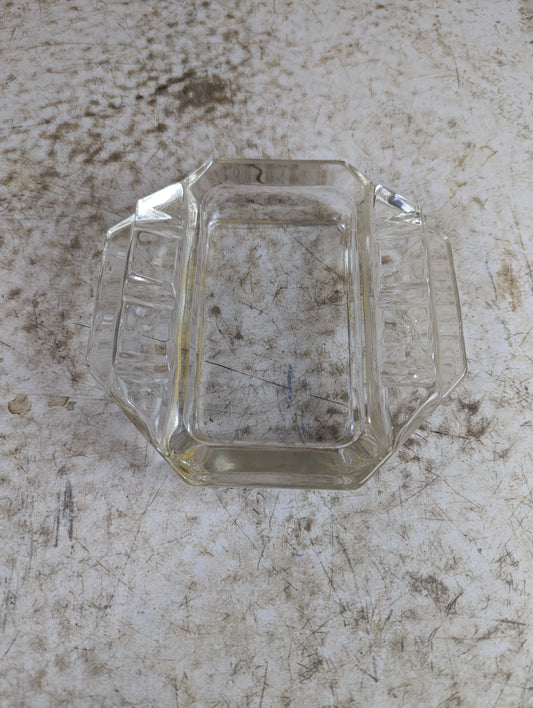 Vintage 5.25" x 5.5" Glass Ashtray