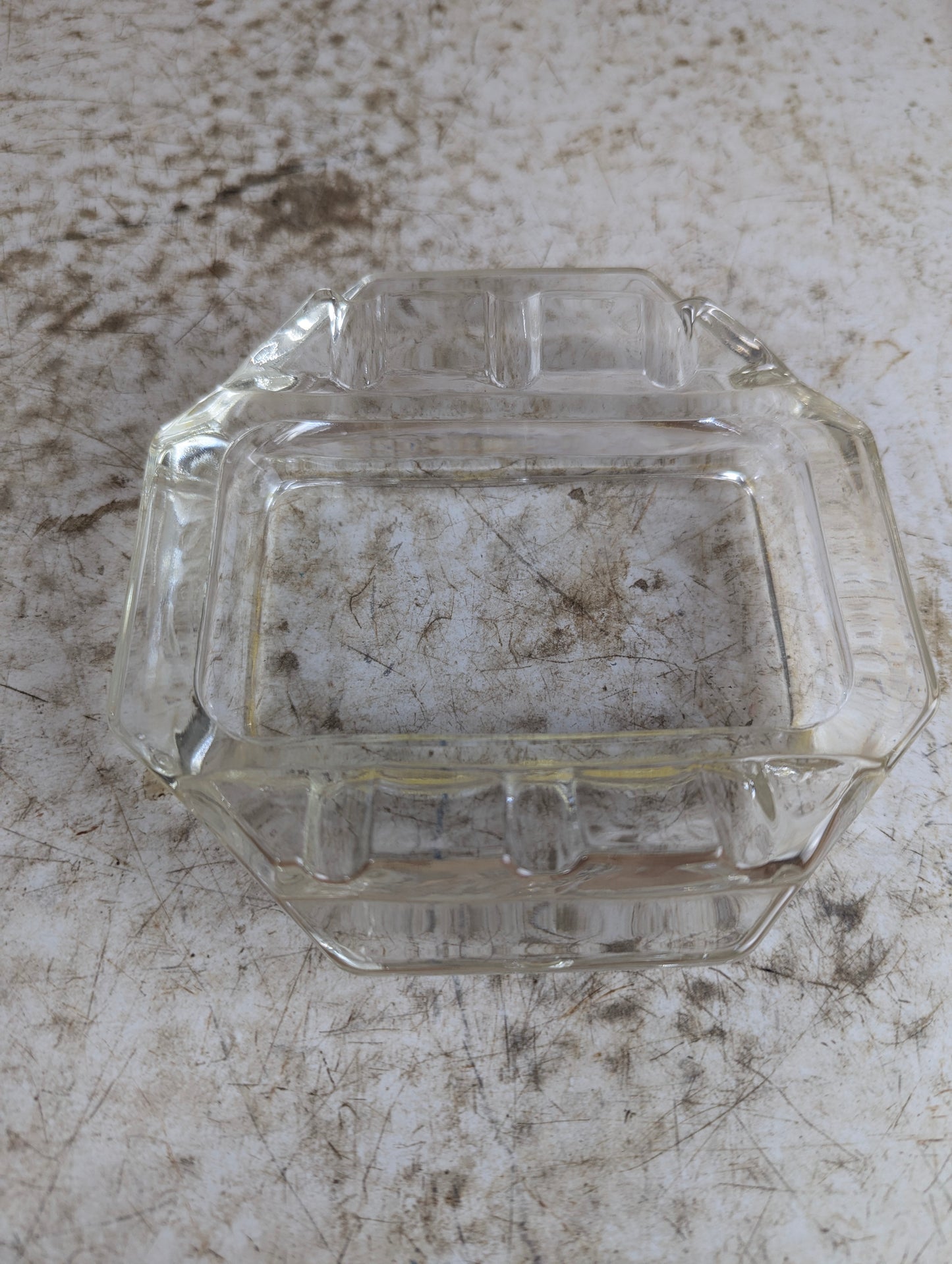 Vintage 5.25" x 5.5" Glass Ashtray - view 2