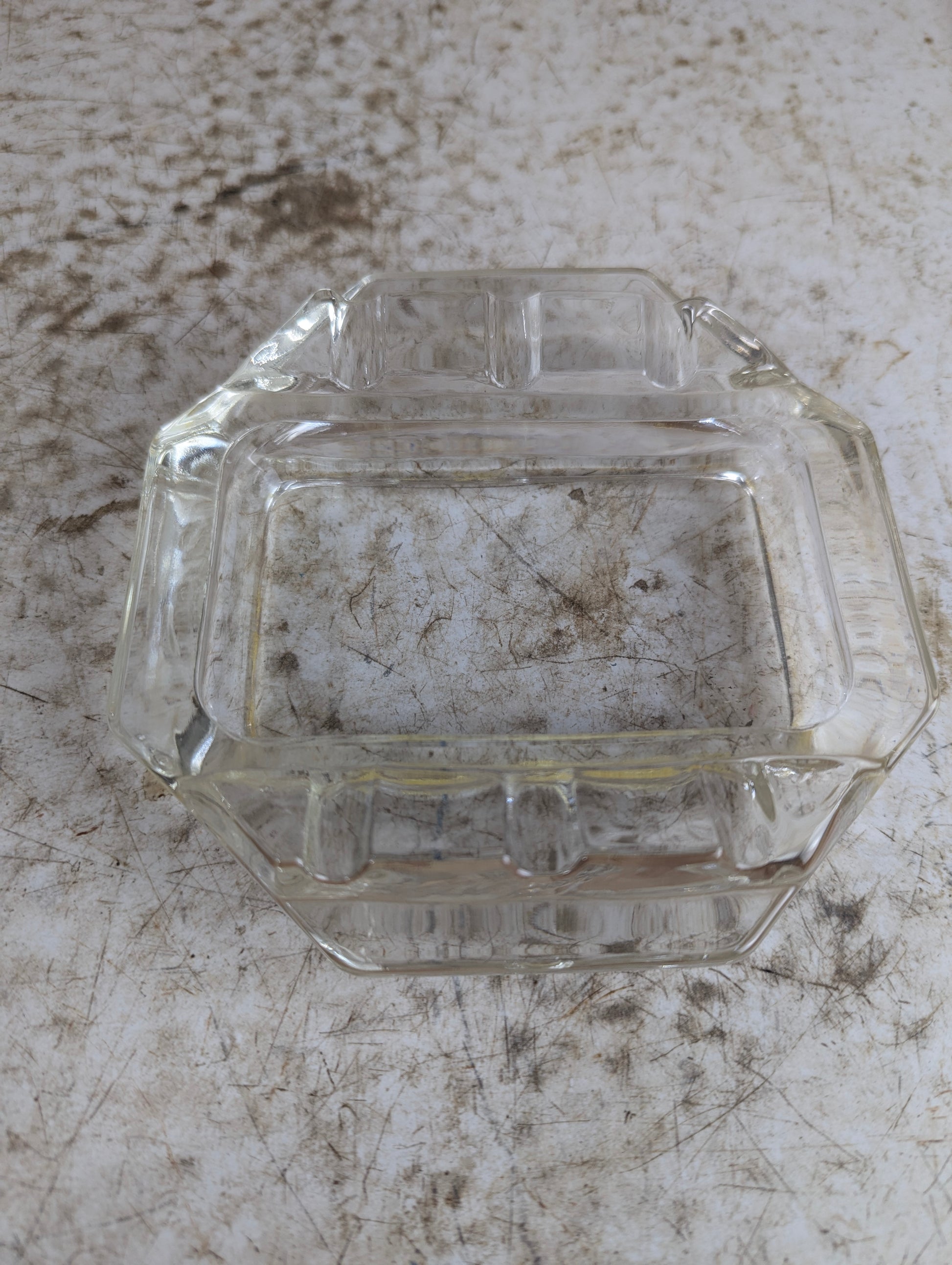Vintage 5.25" x 5.5" Glass Ashtray - view 2