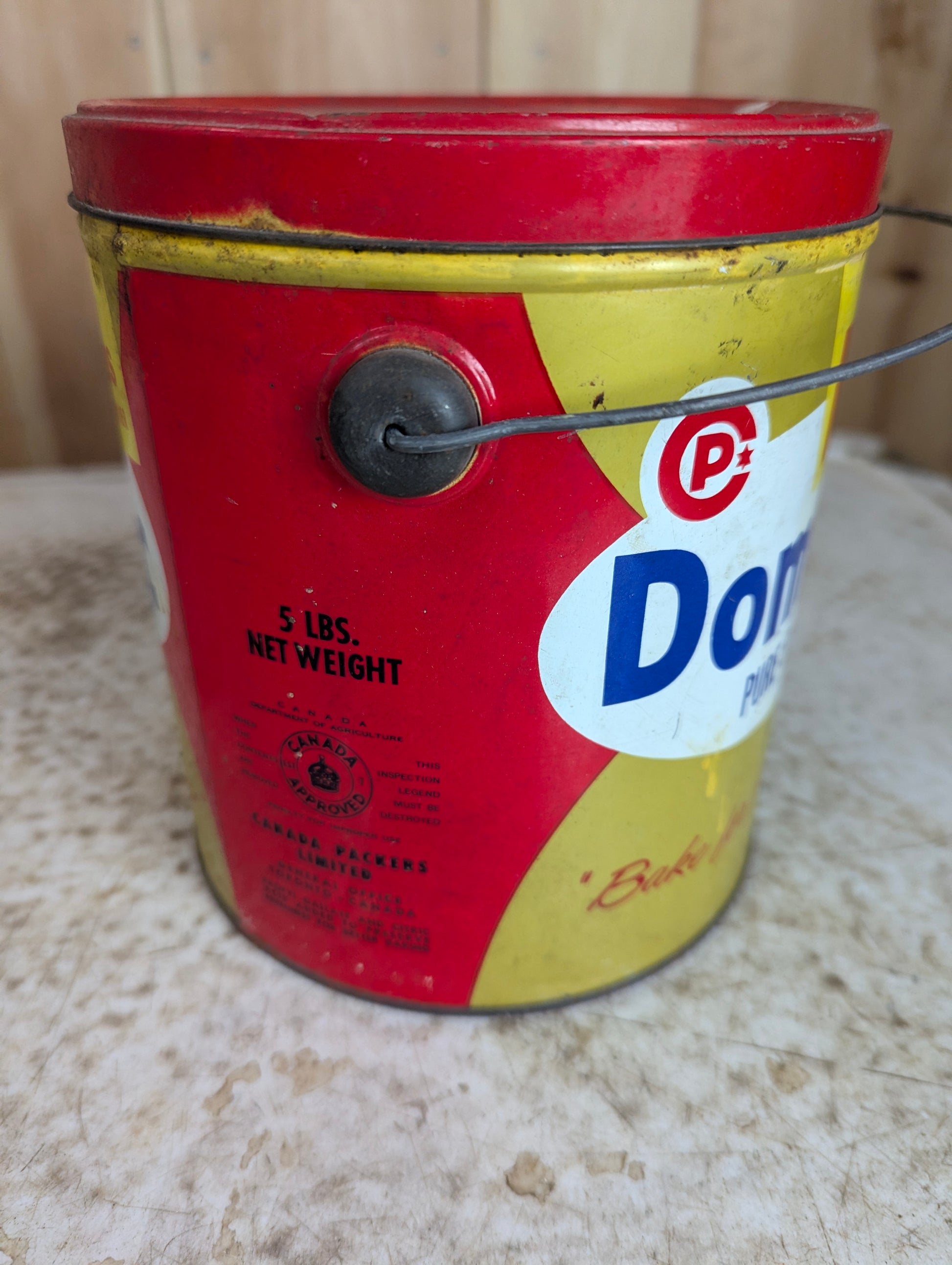 Vintage 5 lb Domestic Pure Shortening Tin Pail - view 2