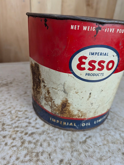 Vintage 5 lb. Imperial Esso Oil Tin Can (no lid) - view 2