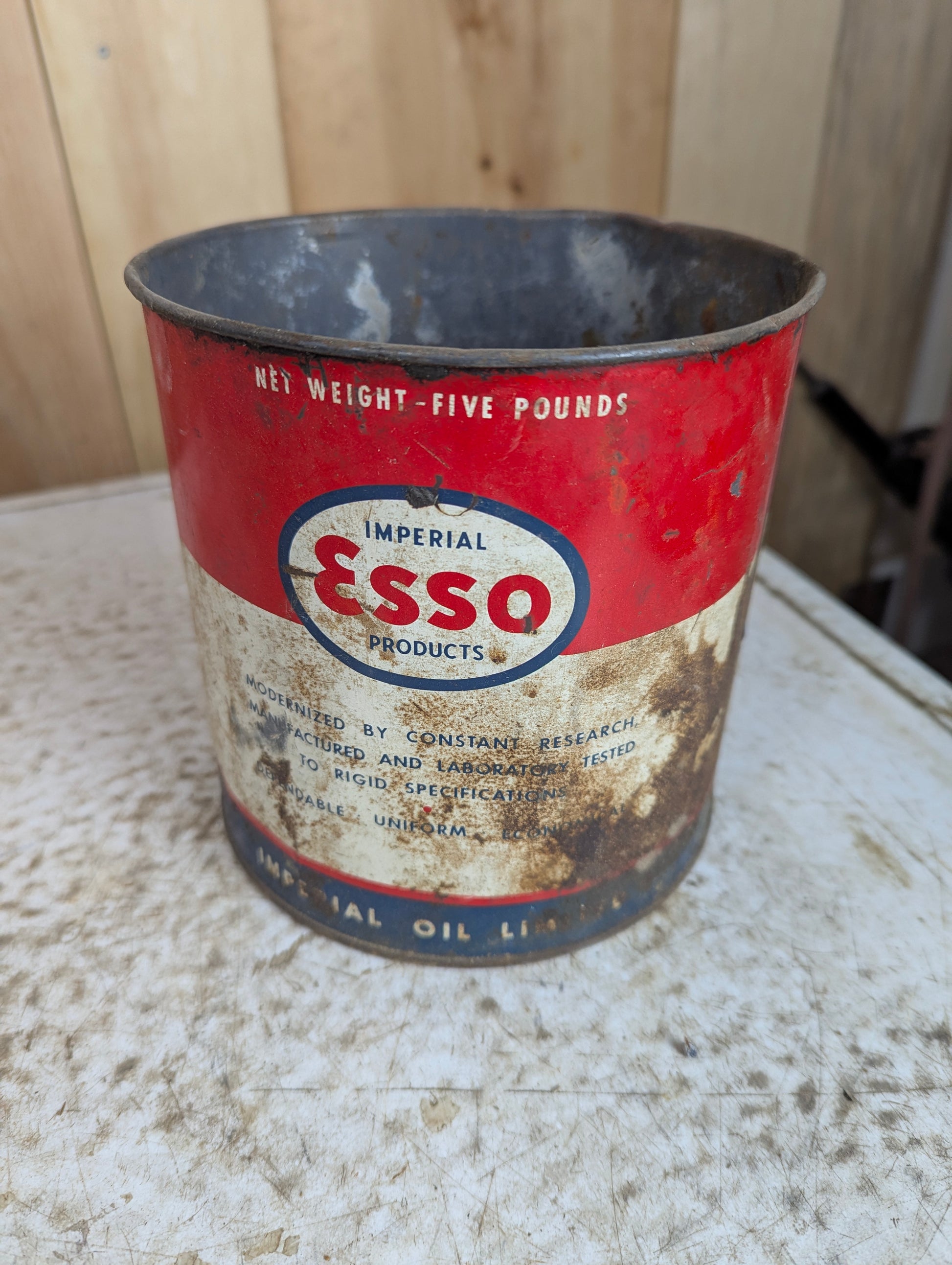 Vintage 5 lb. Imperial Esso Oil Tin Can (no lid) - view 4