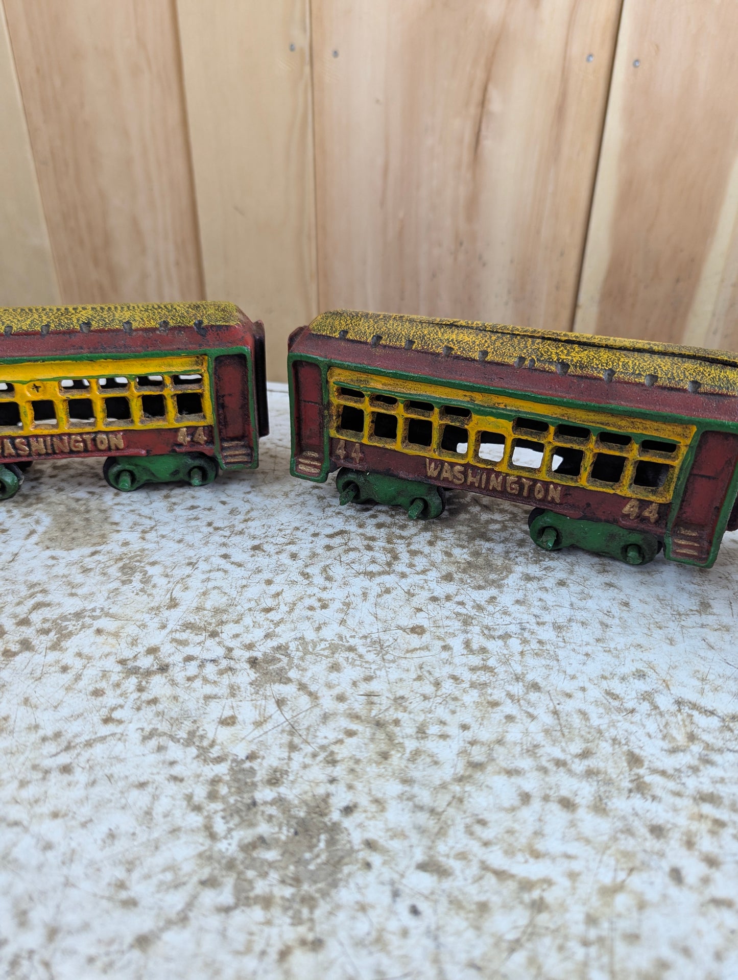 Vintage 5 Piece Cast Iron Steam Train Set - view 4