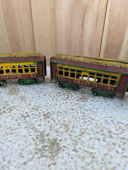 Vintage 5 Piece Cast Iron Steam Train Set - view 4