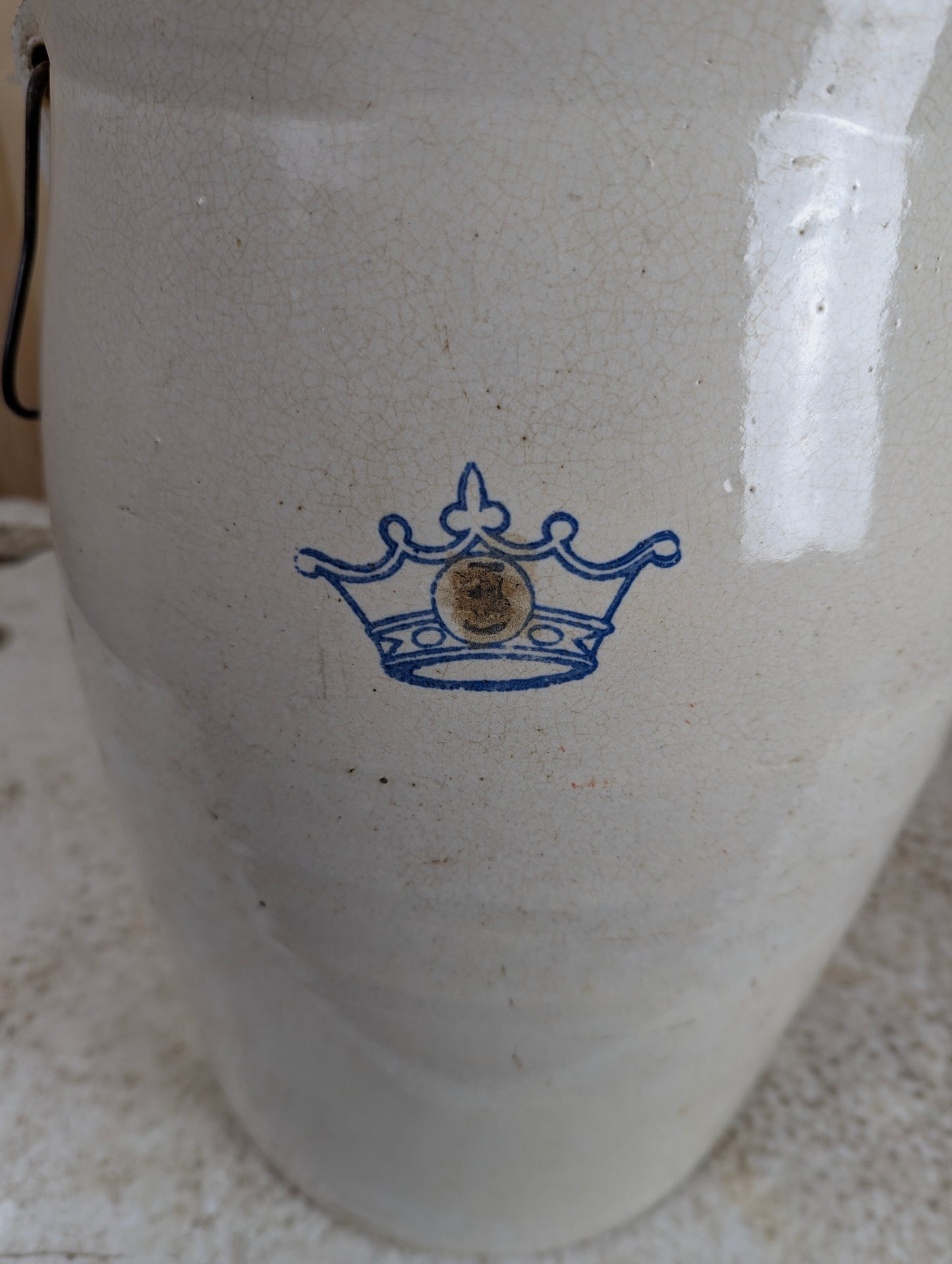 Vintage #5 Stoneware Butter Churn Crock with No Lid - view 3