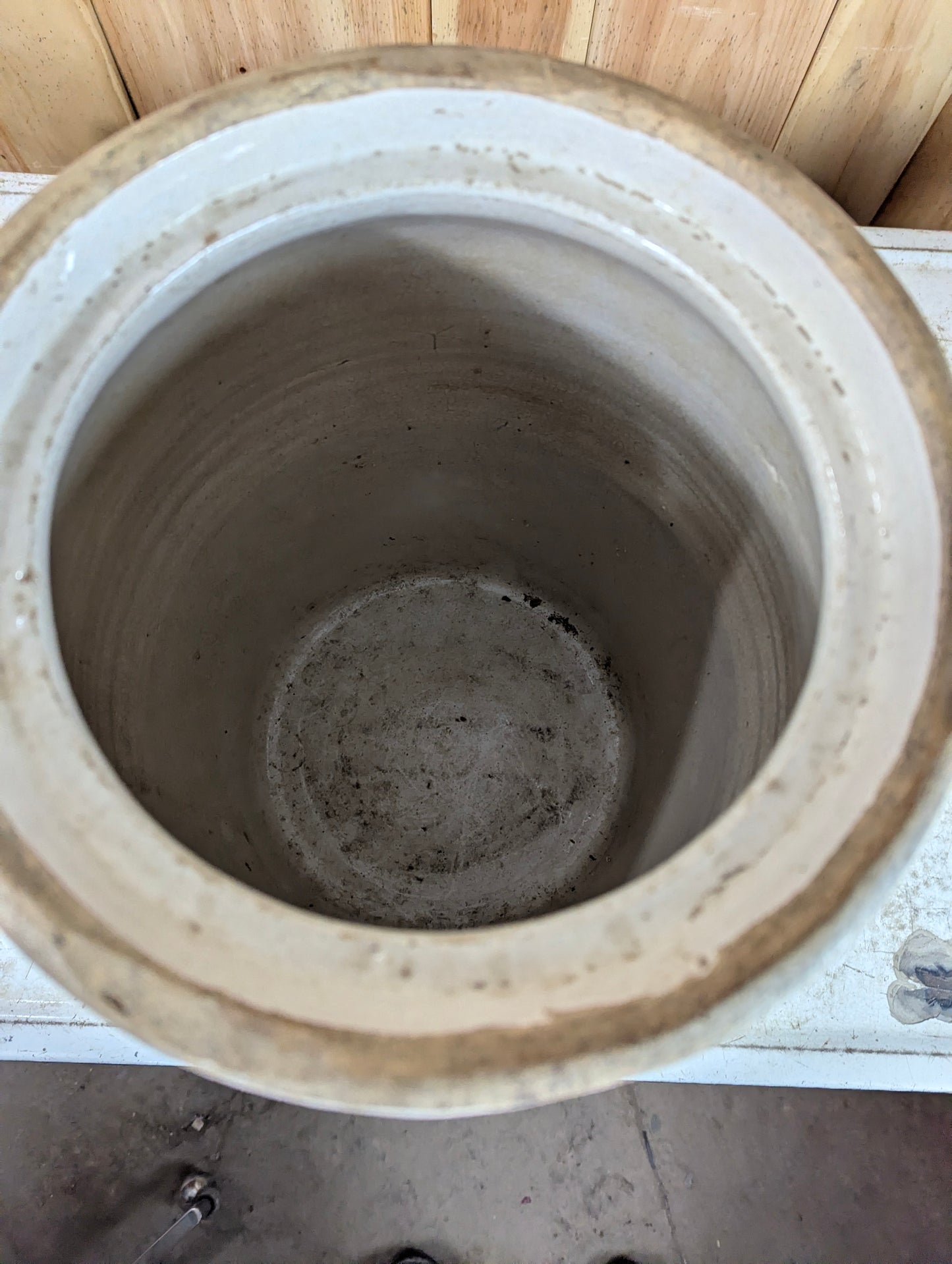 Vintage #5 Stoneware Butter Churn Crock with No Lid - view 4