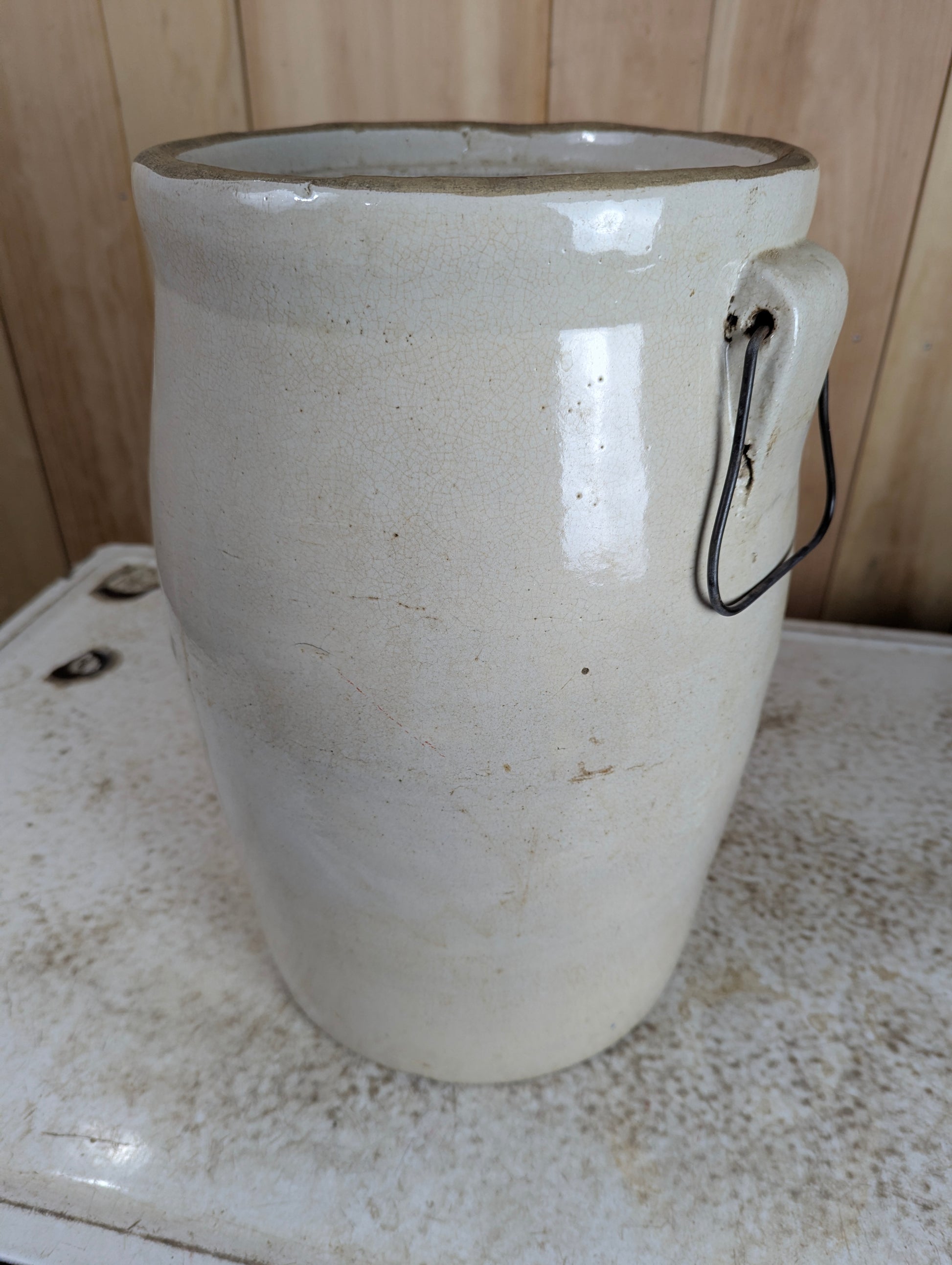 Vintage #5 Stoneware Butter Churn Crock with No Lid - view 6