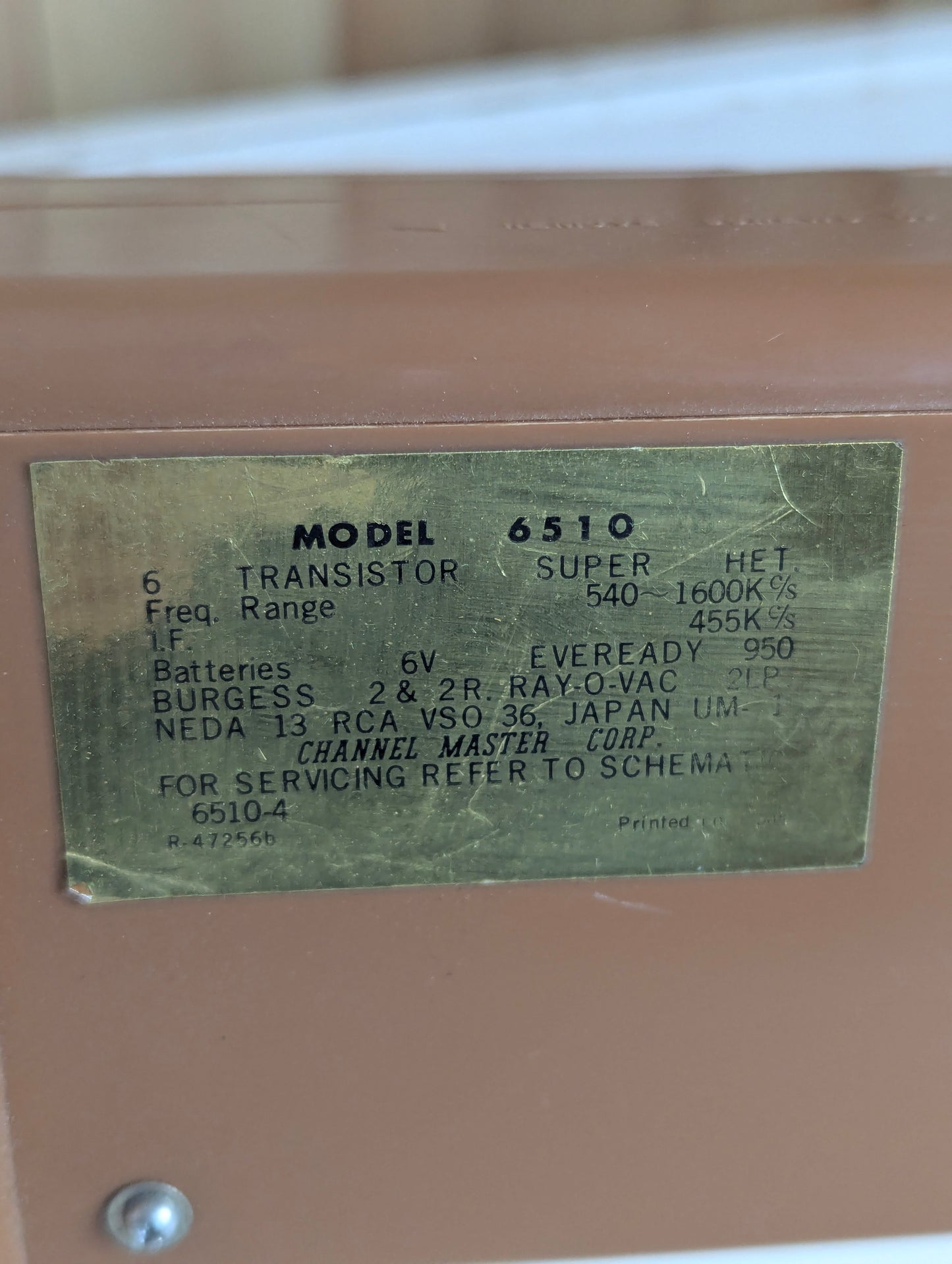 Vintage 6510 Channel Master 6 Transistor AM Radio - view 7