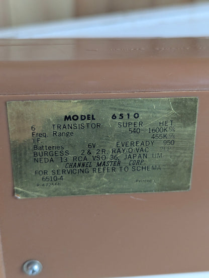 Vintage 6510 Channel Master 6 Transistor AM Radio - view 7