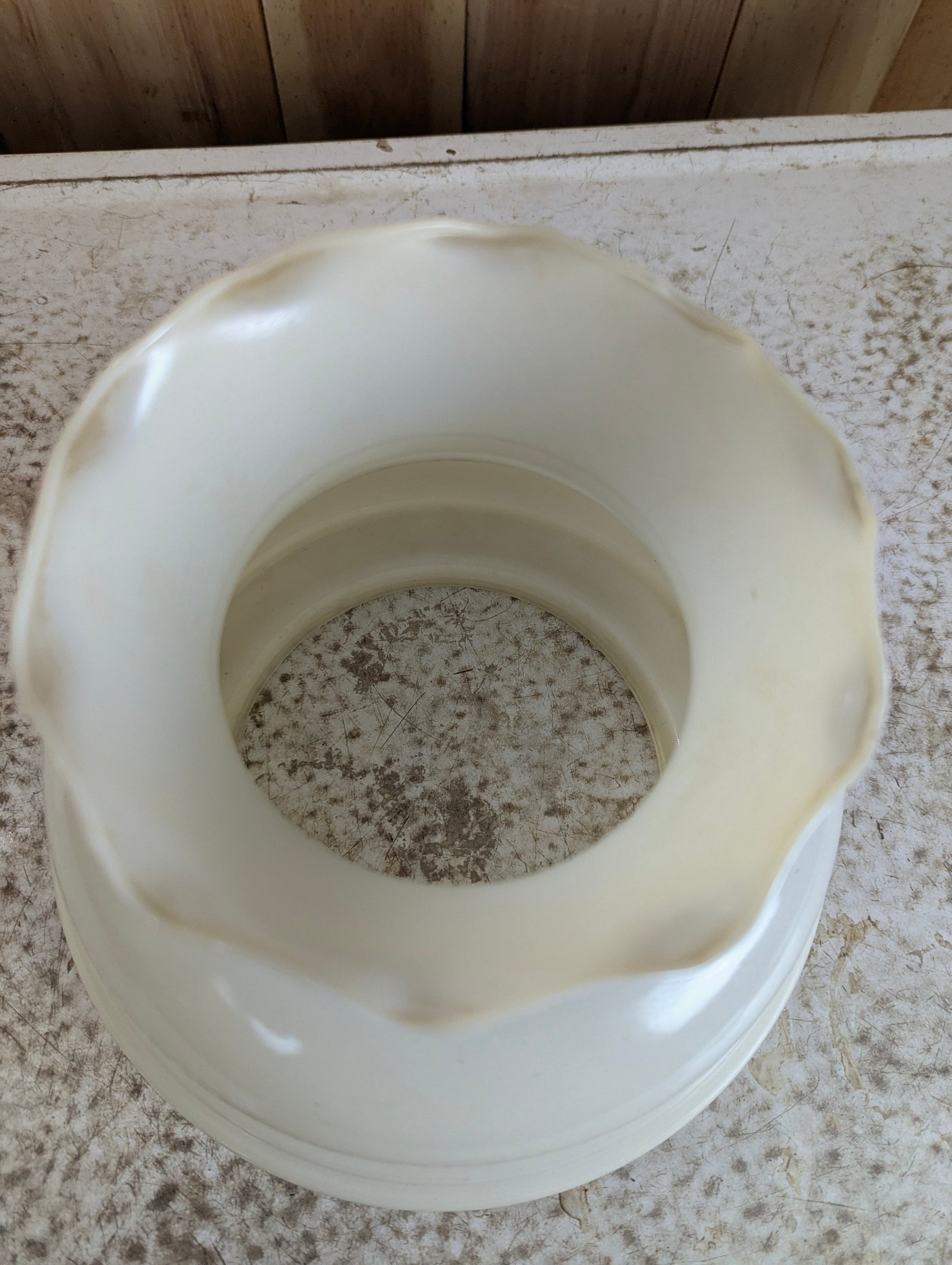 Vintage 7” Floral Milk Glass Lamp Shade - view 3