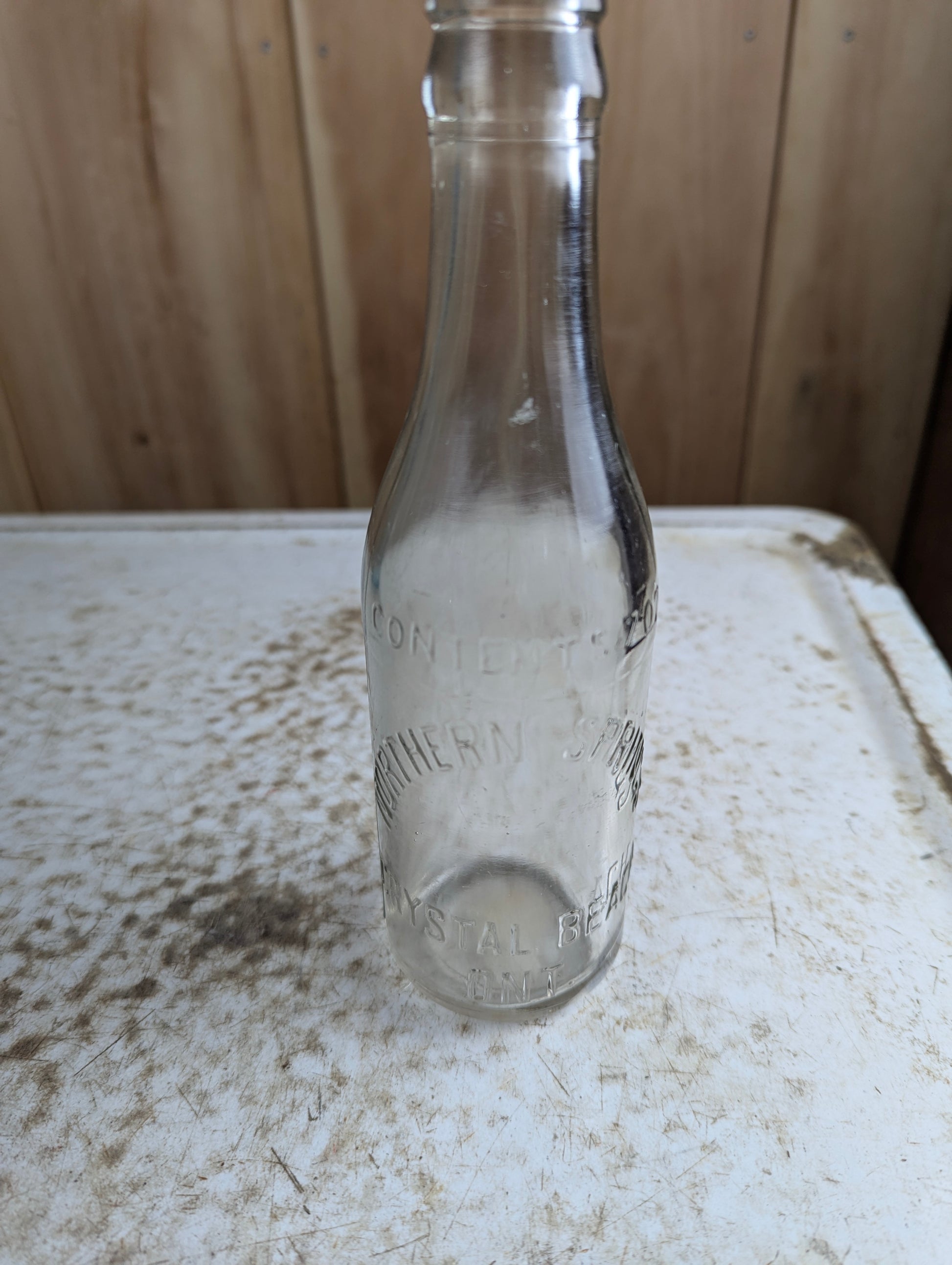 Vintage 7oz Northern Springs Crystal Beach Ontario Clear Glass Soda Bottle