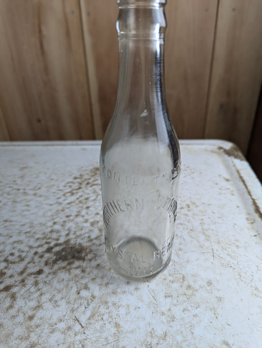 Vintage 7oz Northern Springs Crystal Beach Ontario Clear Glass Soda Bottle
