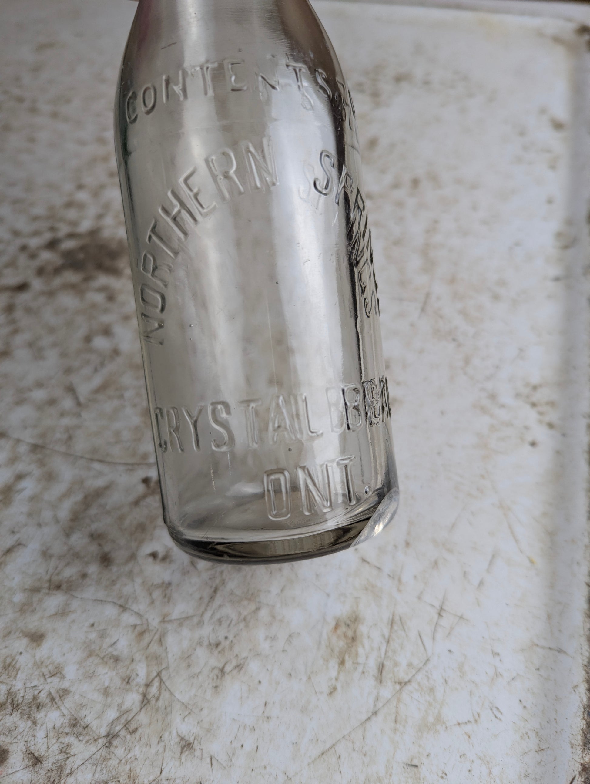 Vintage 7oz Northern Springs Crystal Beach Ontario Clear Glass Soda Bottle - view 2