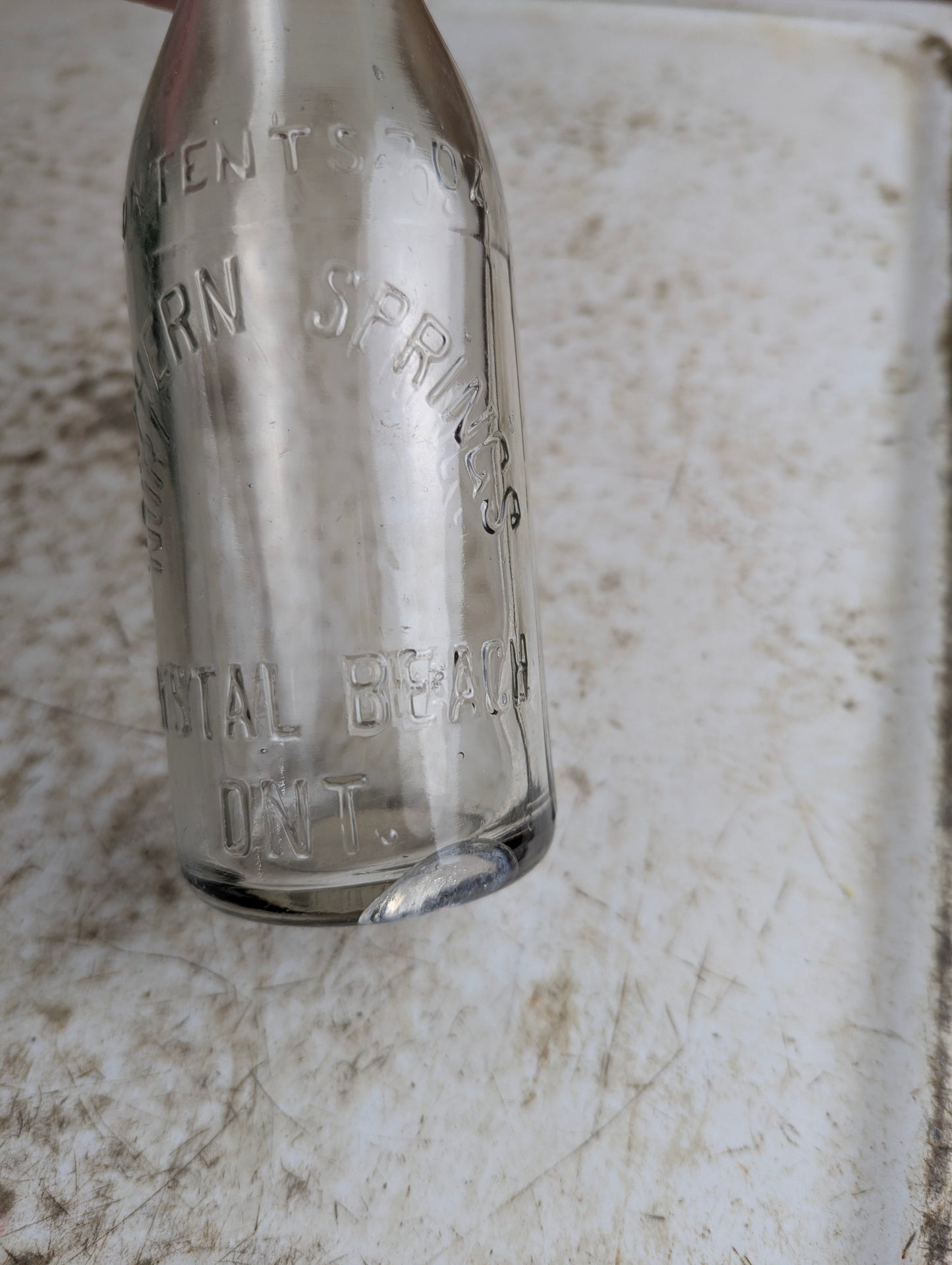 Vintage 7oz Northern Springs Crystal Beach Ontario Clear Glass Soda Bottle - view 3